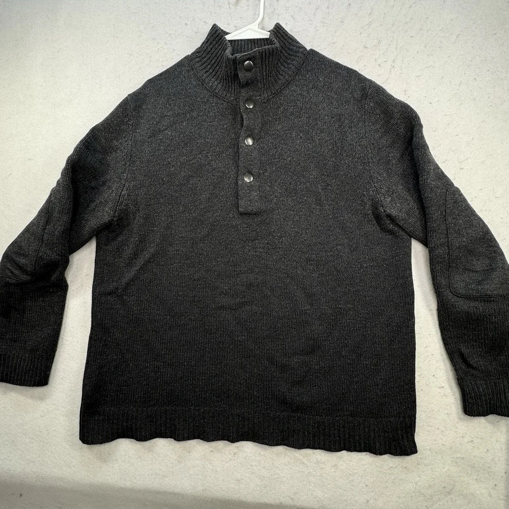 Banana Republic Lambswool Cashmere Knit Henley Pullover Sweater‎ Men's Sz Large
